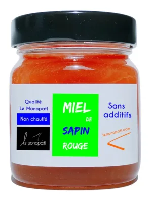 Miel de Sapin Rouge pur de qualité Le Monopati 250g