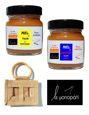 Duo Miel rare de Bruyère et Miel de Thym de Montagne Le Monopati